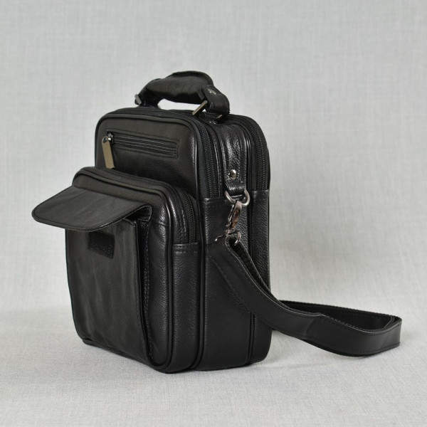 Спортно-елегантна мъжка чанта за през рамо, естествена кожа 1008А